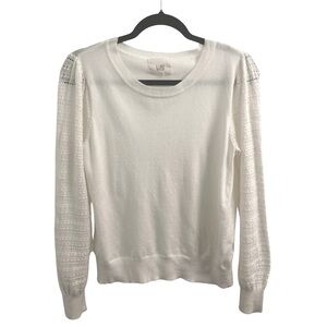 Luxe by Tricot White Knit Sweater Size M